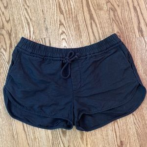 Wilfred Free lyocell linen pull on drawstring shorts comfort pockets black